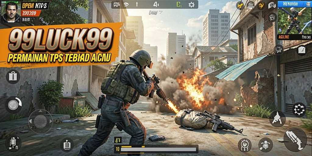 Tampilan aksi seru dalam permainan TPS 99LUCK99.
