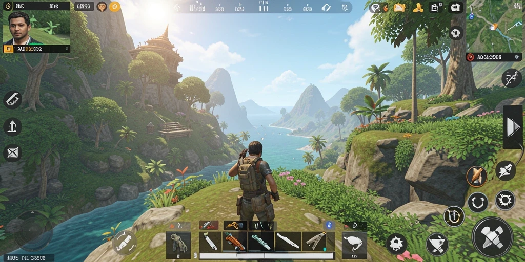 Tangkapan layar menunjukkan gameplay eksplorasi dunia terbuka yang menakjubkan.