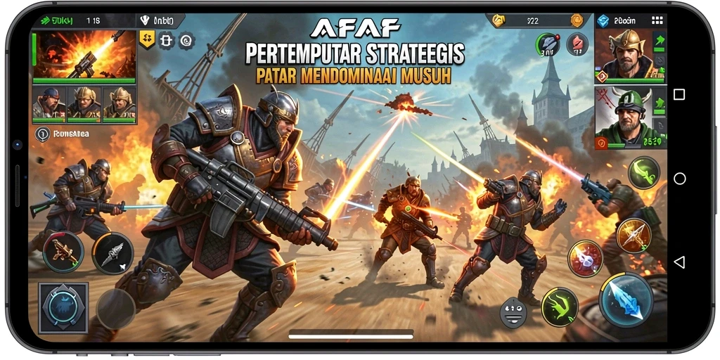 Tangkapan layar AFAF menampilkan aksi pertempuran yang intens dan strategi cerdas.