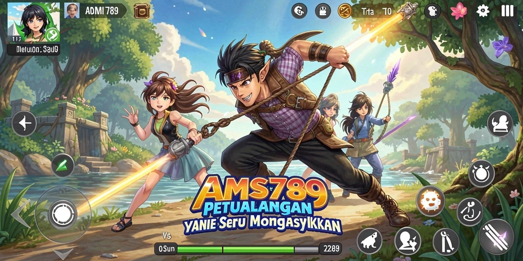 Screenshot AMS789 menampilkan aksi seru dalam dunia anime.