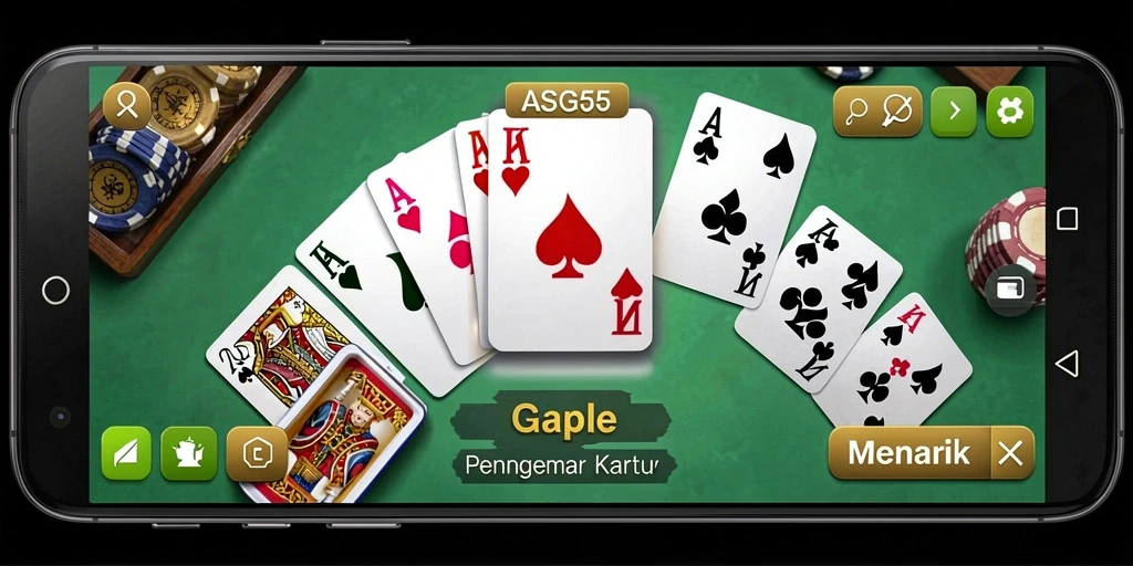 Tampilan gameplay seru ASG55 di permainan Gaple.