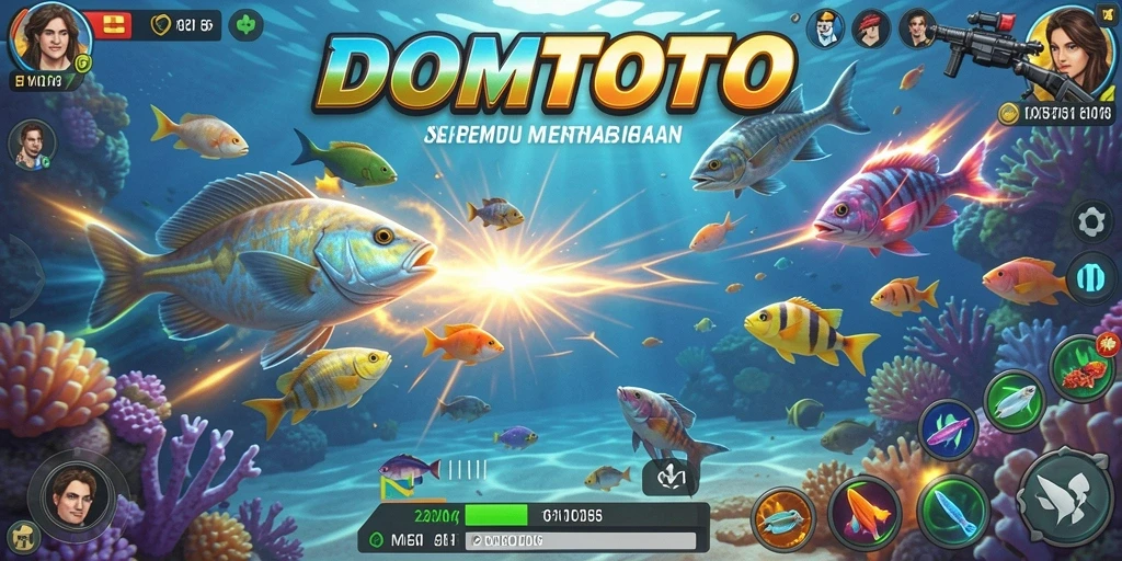 Gameplay menarik dalam DOMTOTO, penuh aksi menembak ikan.