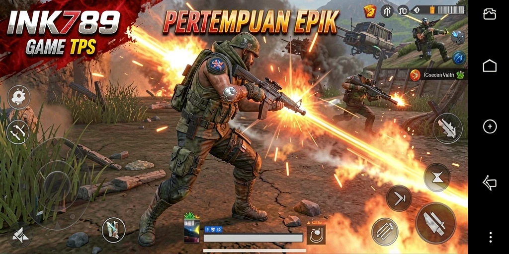 Screenshot menunjukkan gameplay mendebarkan di INK789.