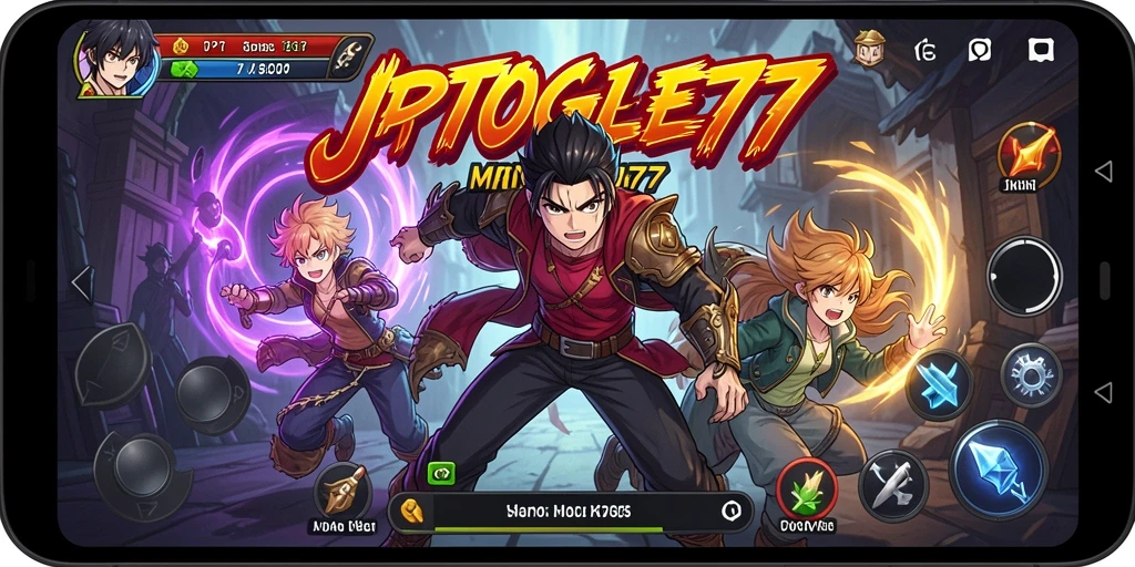 Tampilan gameplay seru di <strong>JPTOGEL77</strong> dengan karakter anime yang menarik.