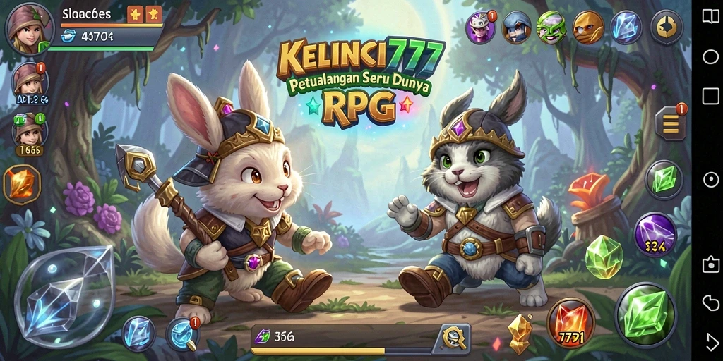 Tampilan gameplay seru dengan karakter menjelajahi dunia RPG.