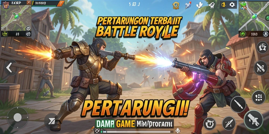 Screenshot gameplay KKRP menampilkan aksi pertempuran seru di medan perang.