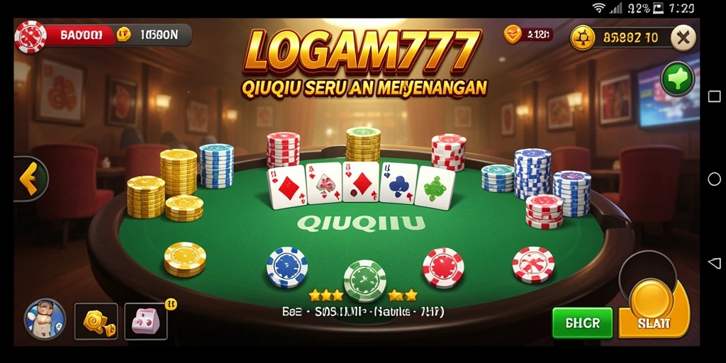 Tangkapan layar utama LOGAM777 menampilkan gameplay menarik QiuQiu.
