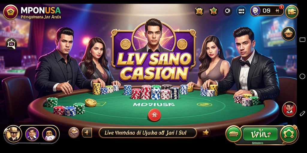 Tampilan gameplay Live Casino yang menarik dan interaktif.