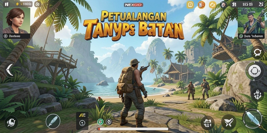 Tampilan gameplay NEXGID di dunia terbuka yang luas dan interaktif.
