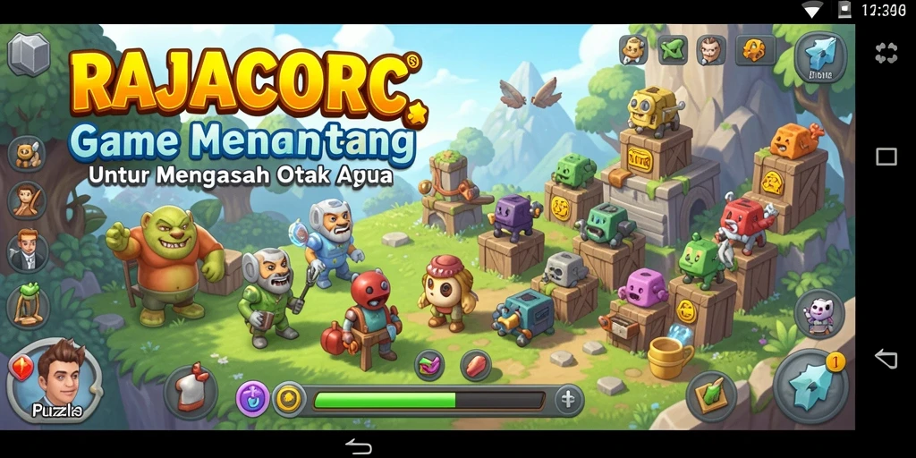 Tampilan gameplay <strong>RAJACORC</strong> yang penuh warna dan menantang.