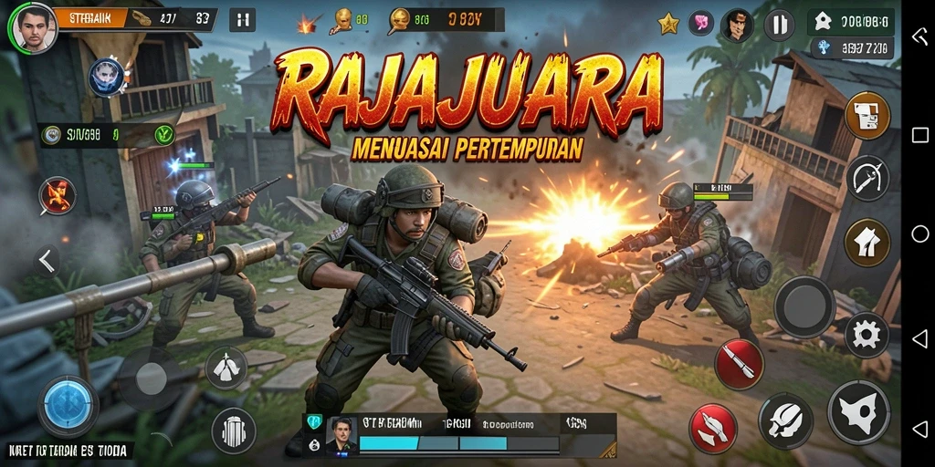 Tampilan gameplay RAJAJUARA yang mendebarkan dan strategis.