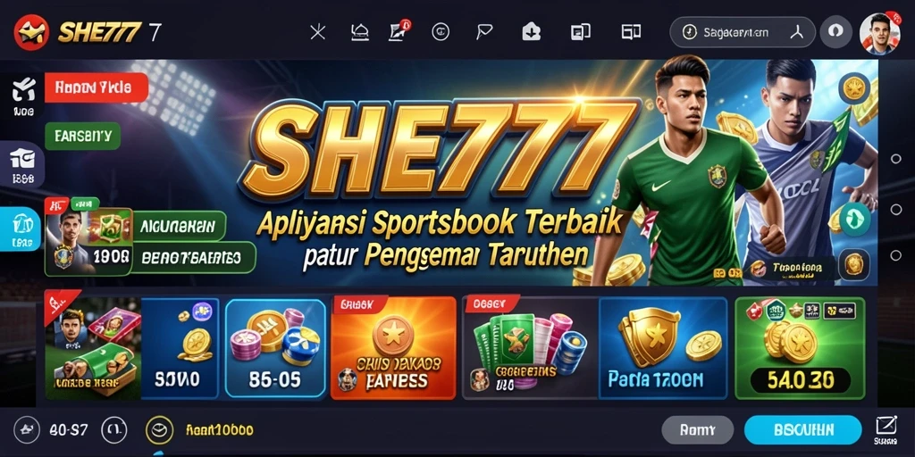 Screenshot gameplay SHE777 menampilkan berbagai jenis taruhan olahraga yang tersedia.