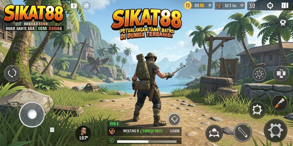 Screenshot gameplay SIKAT88 menampilkan petualangan di dunia terbuka yang luas.