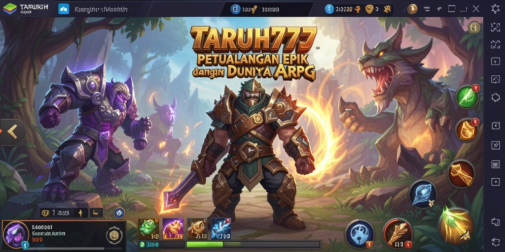 Tampilan gameplay TARUH777 dengan aksi pertarungan mendebarkan.