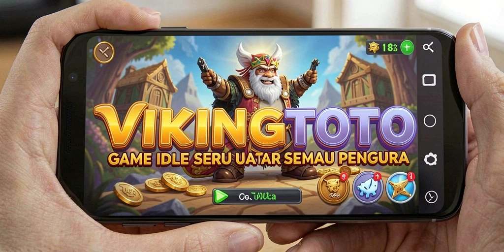 Tampilan gameplay VIKINGTOTO dengan karakter Vikings mengumpulkan sumber daya.