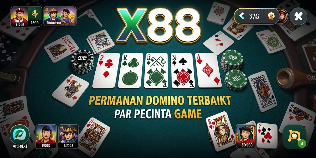Tampilan screenshot gameplay X88 yang menampilkan keseruan bermain Domino.